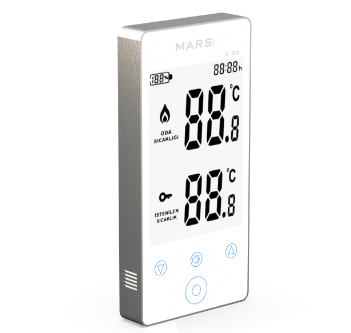 Mars oda termostatları, şık tasarımı hassas termostat özelliği ile kullanıcılarına kolaylık sağlamakta.